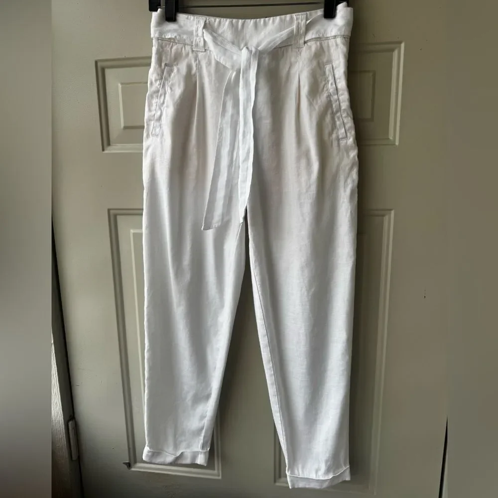 Anthropologie White Nias Trousers Pants By Ett Twa Size 0 - Picture 4 of 16